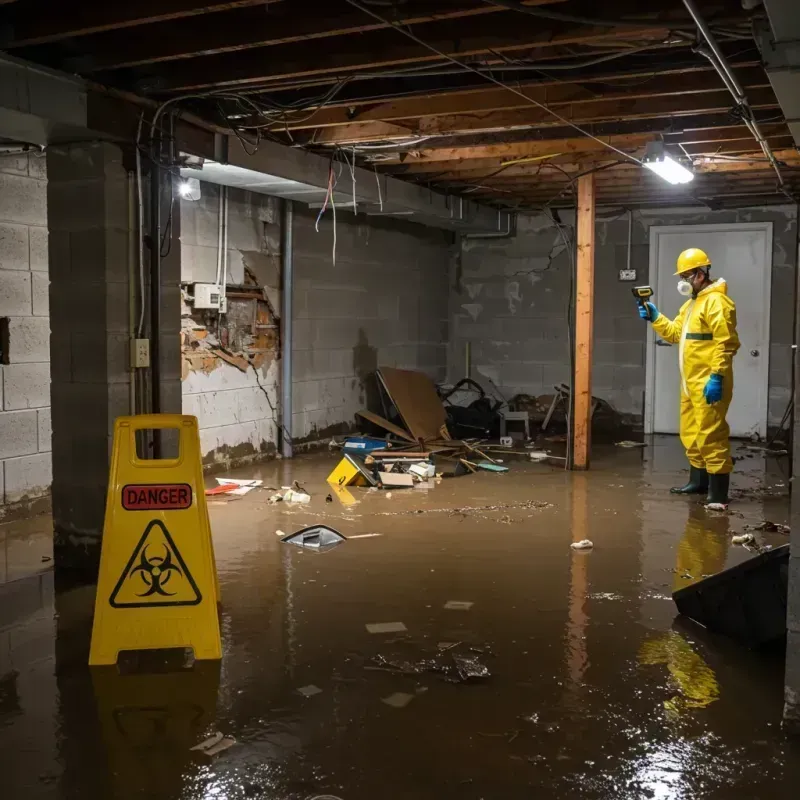 Flooded Basement Electrical Hazard in North Madison, IN Property